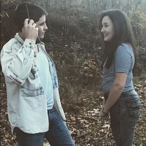 Vintage looking striped top